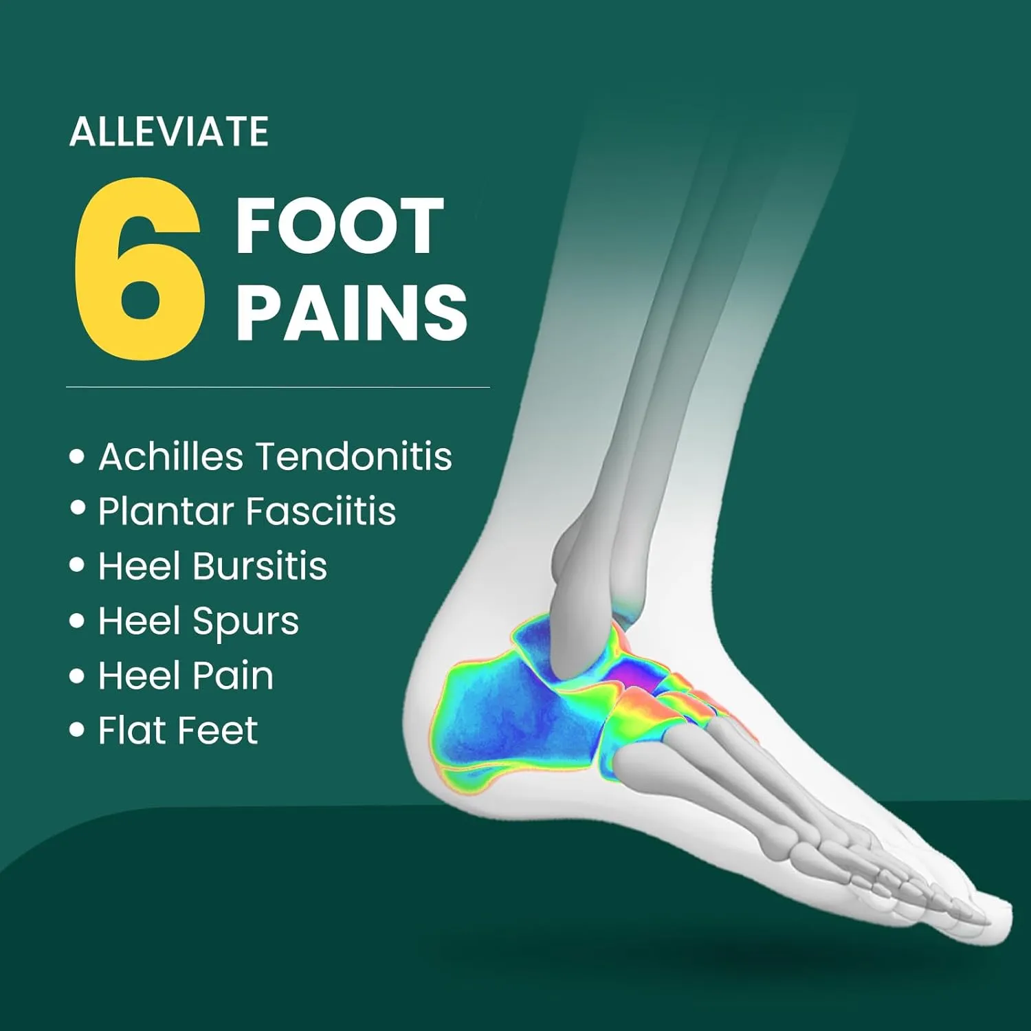 Plantar Fasciitis Inserts for Heel Pain - (FSA HSA Eligible) Welnove Arch Support Heel Cushions Insoles for Heel Spur, Achilles Tendon, Heel Cups for Most Shoes Women's 10-13, Men's 9-12