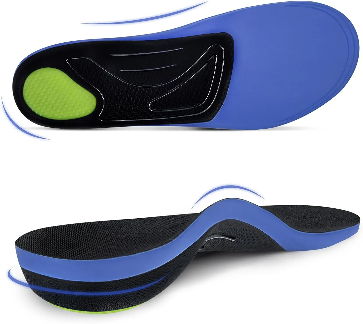 Plantar Fasciitis Insoles, Arch Support Inserts 220  lbs Pain Relief Orthotic for Men Women, Flat Feet Running Work Boot Insole for Standing All Day-XS