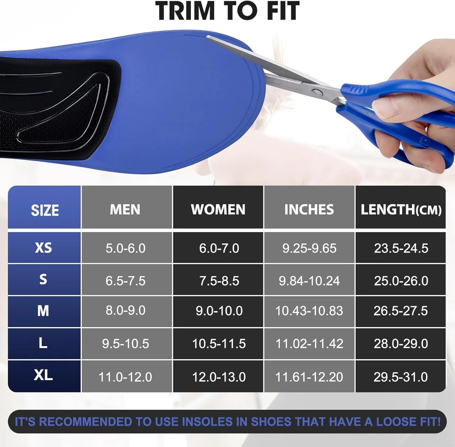 Plantar Fasciitis Insoles, Arch Support Inserts 220  lbs Pain Relief Orthotic for Men Women, Flat Feet Running Work Boot Insole for Standing All Day-XS