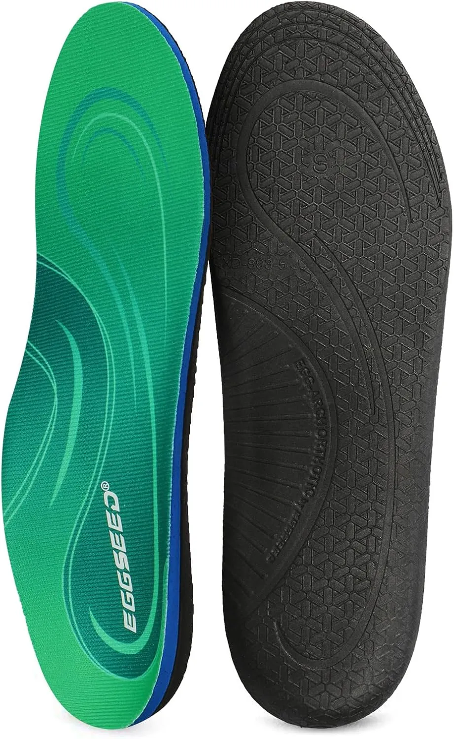 Plantar Fasciitis Insoles, High Arch Support Orthotic Shoe Inserts, Relieve Foot Pain and Flat Foot,Arch Pain Relief(Men 11-12.5/Women 12-13.5, Green)