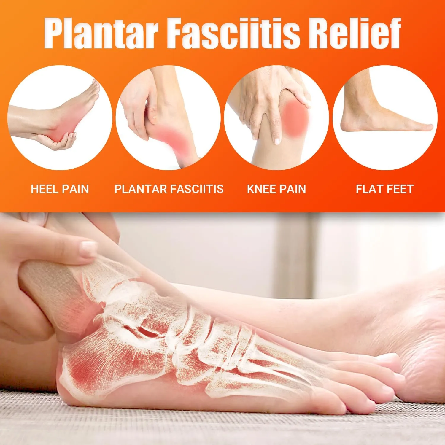 Plantar Fasciitis Insoles Men Women,Arch Support Inserts,Pain Relief Orthotics for Flat Feet,High Arch,Foot Pain - Work Boot Shoe Insoles for Standing All Day,Comfort,Shock Absorbing