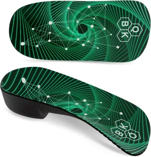 Plantar Fasciitis Orthotic Shoe Insoles, QBK High Arch Support Inserts for Dispersal Heel Pressure and Pain Relief，M