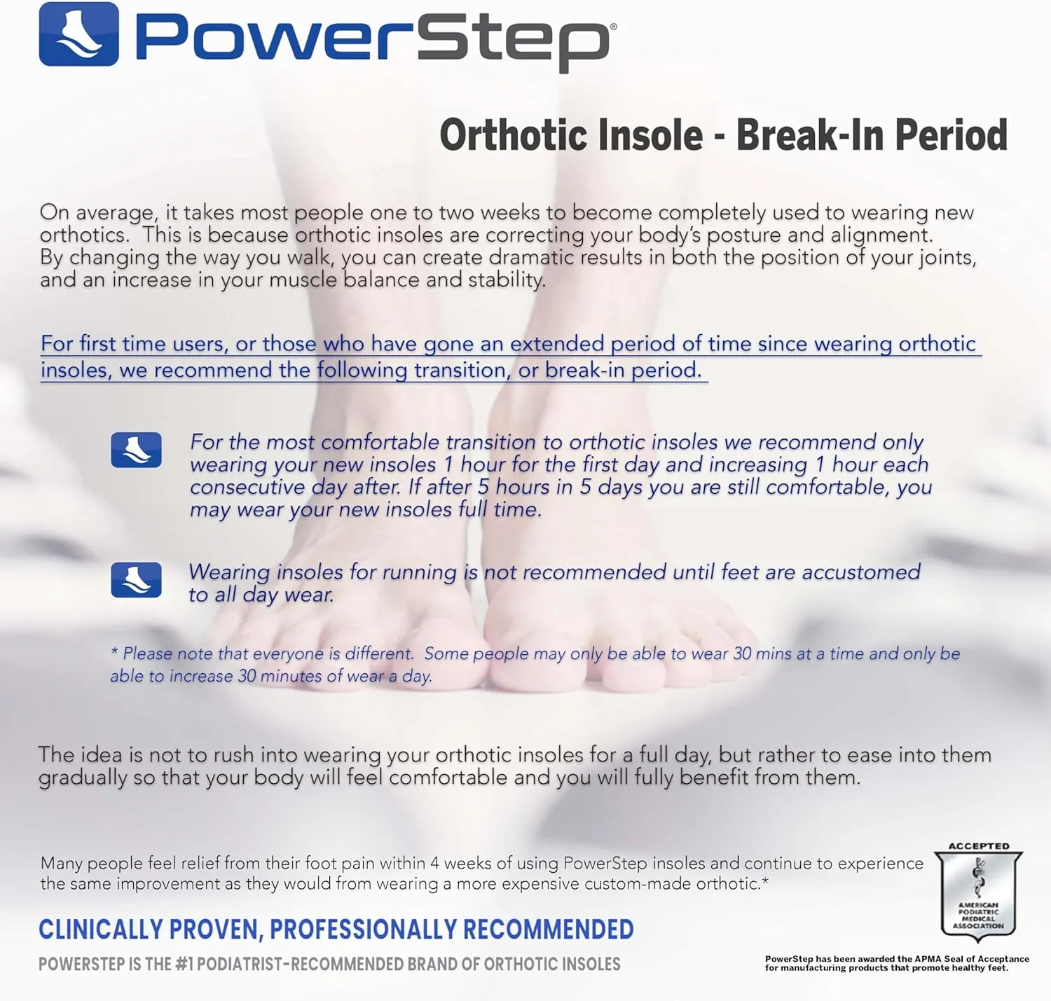 PowerStep Original Insoles - Arch Pain Relief Orthotics for Tight Shoes - Foot Support for Plantar Fasciitis, Mild Pronation and Foot & Arch Pain - Shoe Inserts for All - Made in USA (M 4-4.5 W 6-6.5)