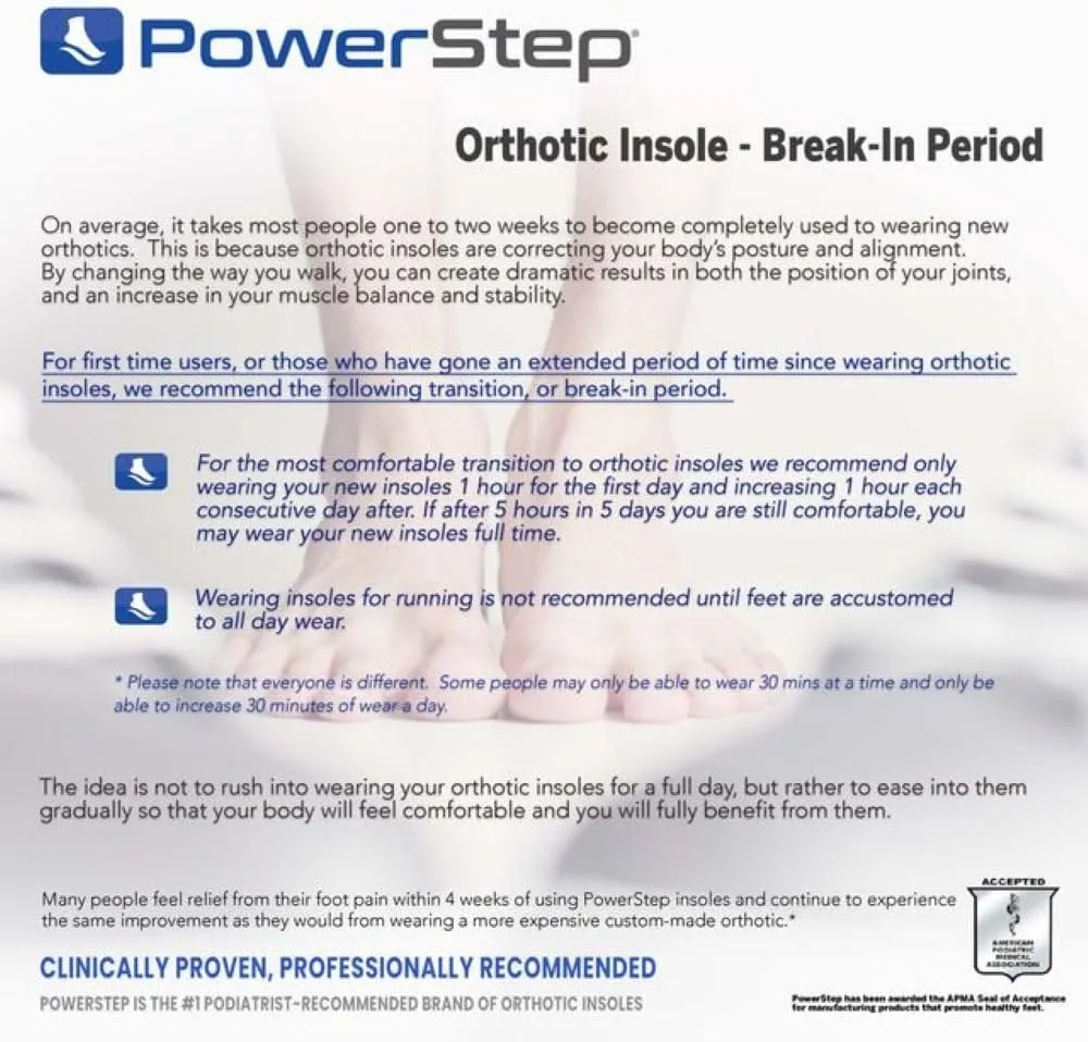 PowerStep Pulse Plus Ball of Foot Pain Relief Shoe Insoles - Running Shoe Orthotics for Metatarsal Foot Pain, and Morton's Neuroma Relief - Made in The USA (M 7-7.5, F 9-9.5)