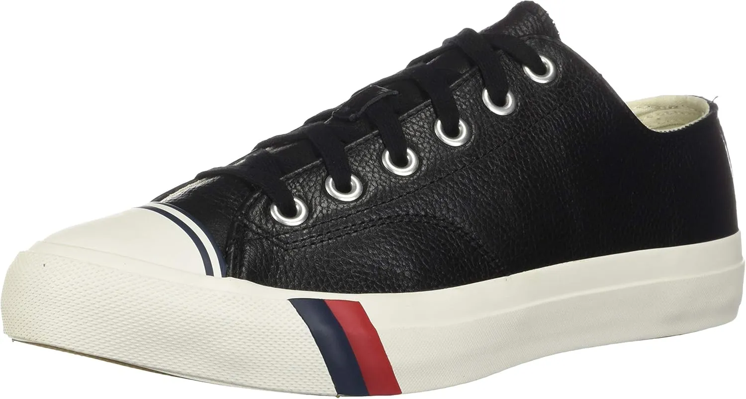 PRO-Keds Men's Royal Lo Lace Up Fashion Sneaker, Black Leather, 13