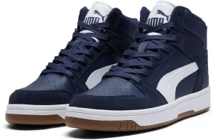 PUMA Men's Rebound Layup Mid Shoes Sneaker, Navy-White, 8.5