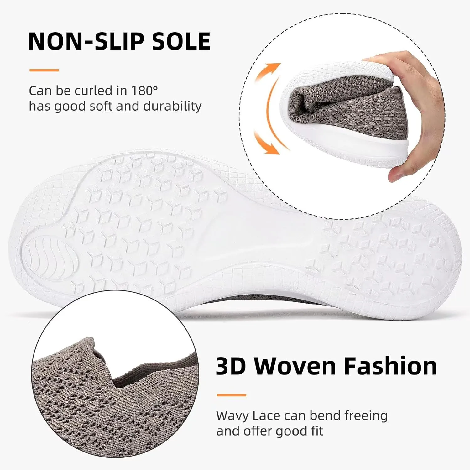 Puxowe Women's Casual Slip on Walking Shoes-Lightweight Knit Loafer