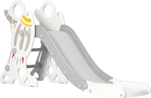 Qaba Kids Indoor Slide for Toddlers Ages 1.5-3, Small Toddler Slide, Space Toy Playset for Girls and Boys, Gray
