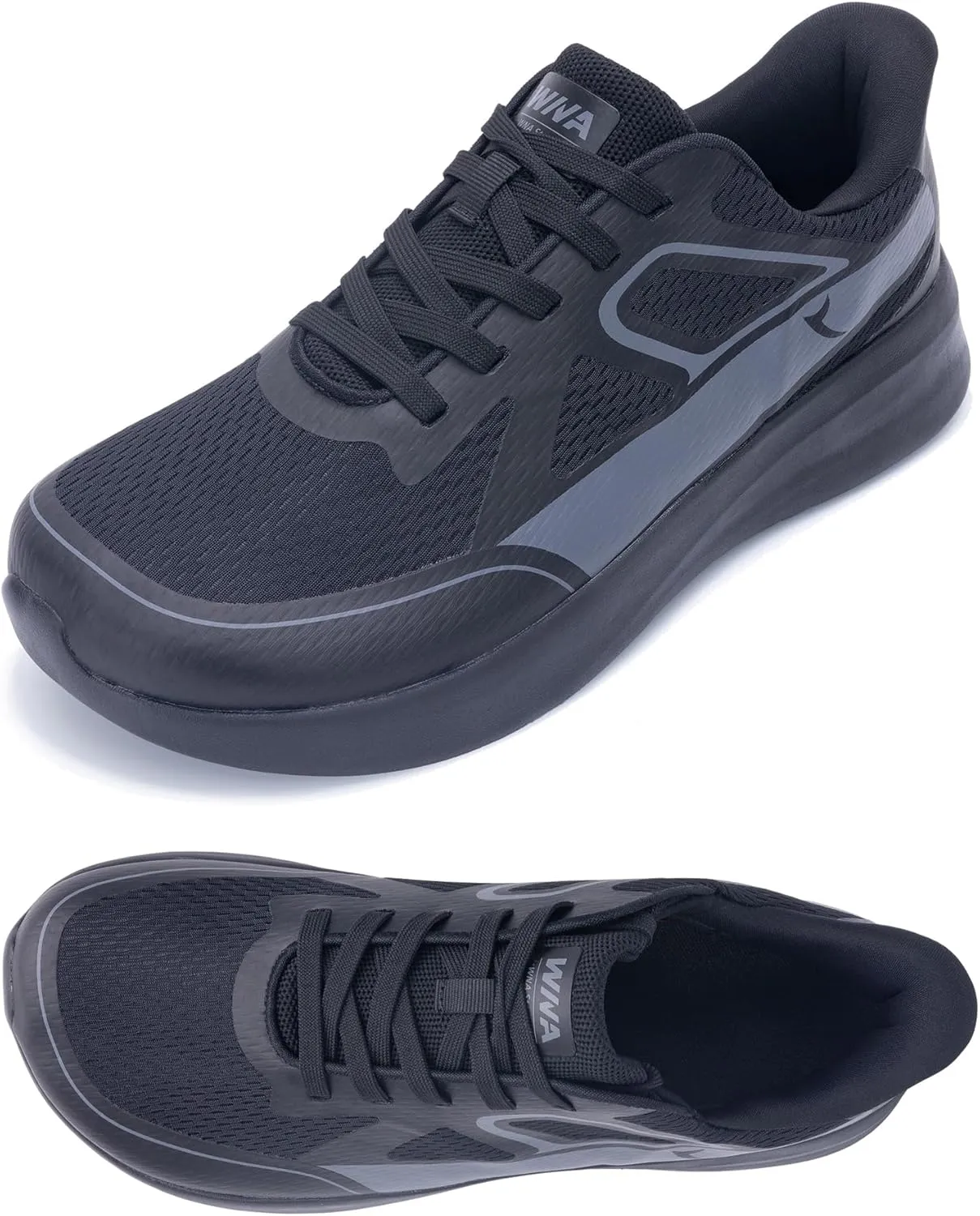 QAUPPE Wide Toe Box Walking Shoes for Men | Zero Drop Minimalist Design | Arch Support for Plantar Fasciitis | Slip-On Tennis Shoes US 8-12