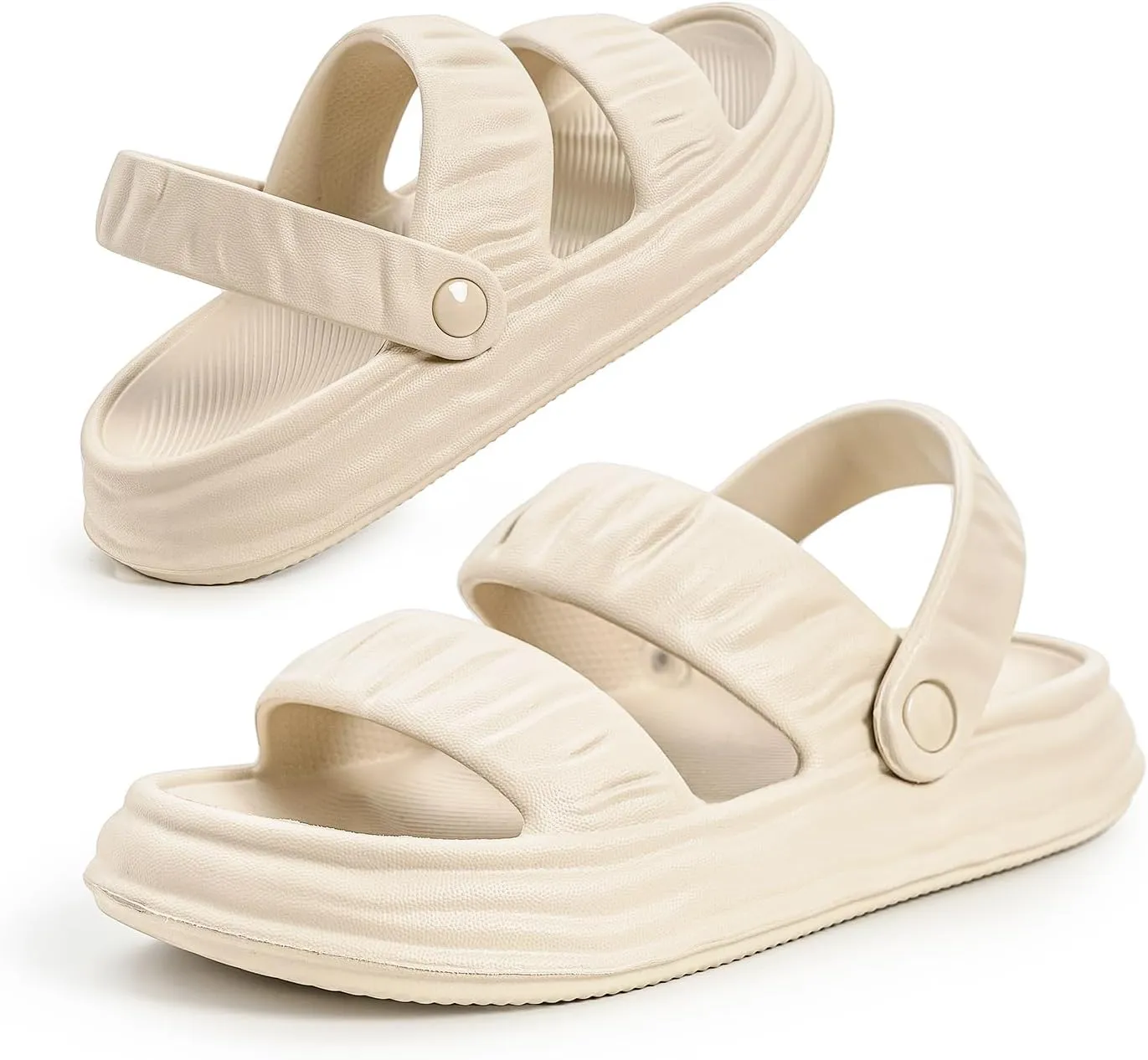 QIGEGE Water Sandals for Womens, Orthotic Slides Fashion Flat Summer Sandals With Comfortable Plantar Fasciitis Arch Support