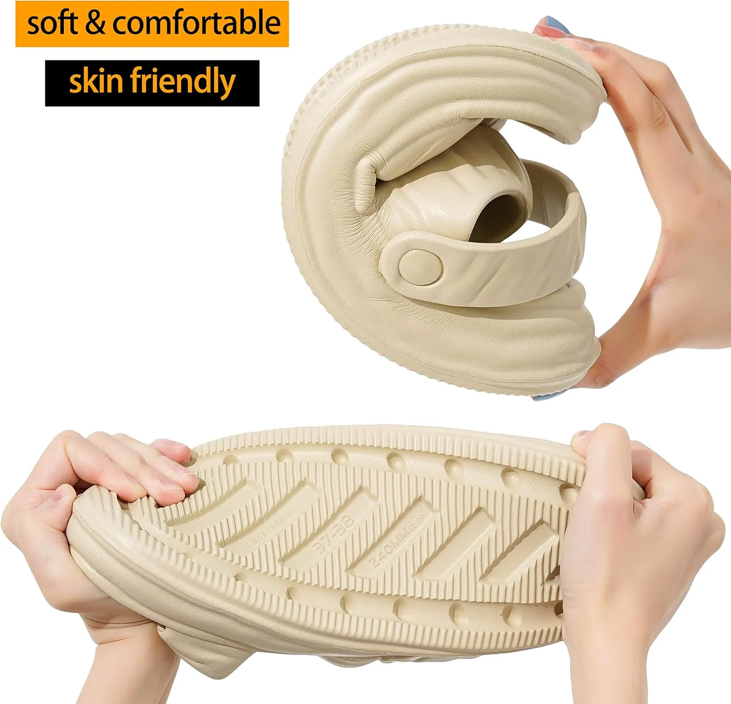 QIGEGE Water Sandals for Womens, Orthotic Slides Fashion Flat Summer Sandals With Comfortable Plantar Fasciitis Arch Support