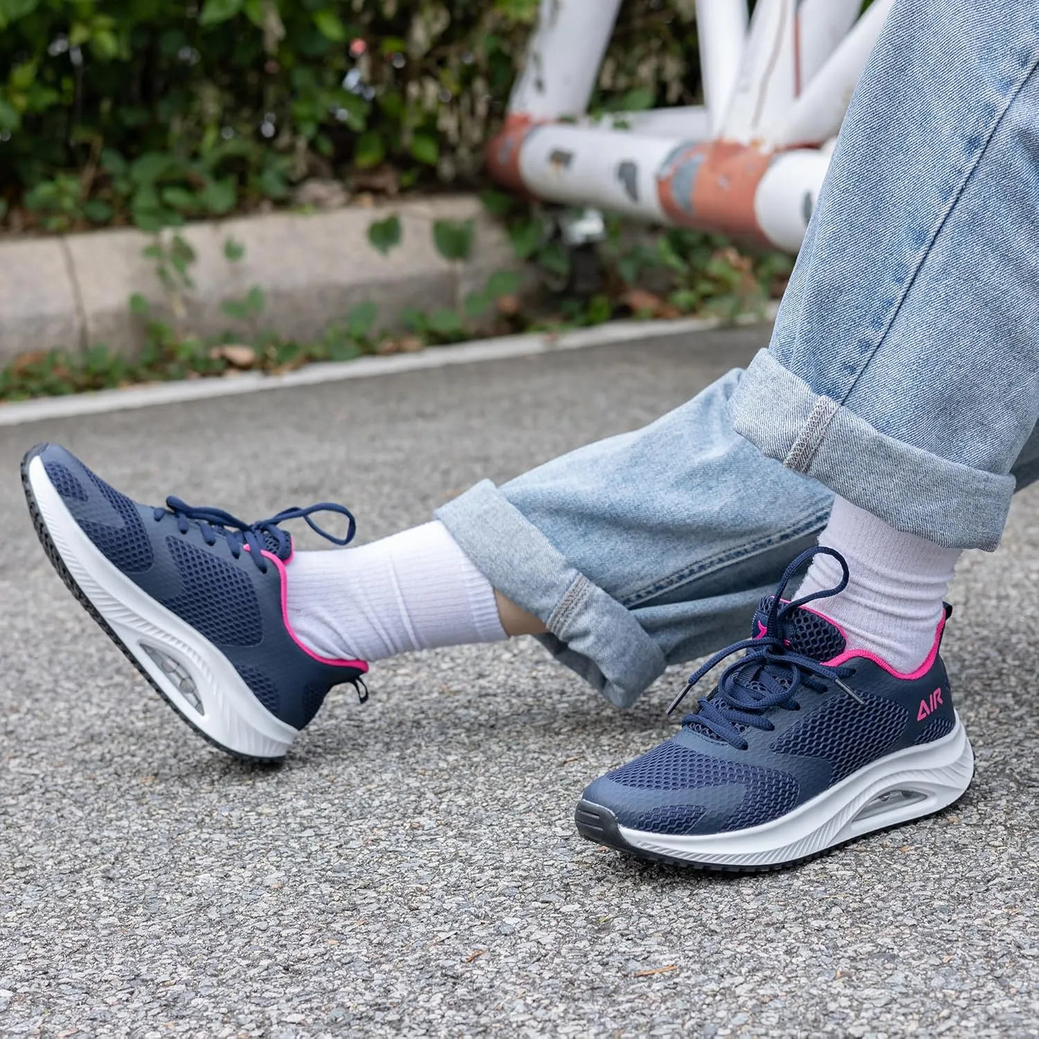 Quseek Womens Plantar Fasciitis Walking Shoes Orthotic Tennis Sneakers Comfortable Non-Slip Breathable Orthotic Shoe for Foot Heel Pain Relief Size US 6-11