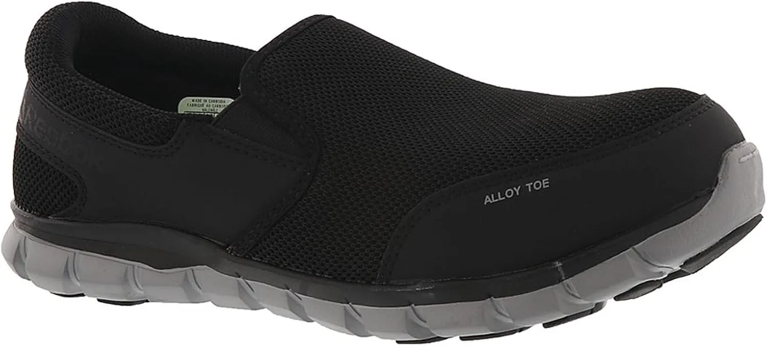 Reebok Men's Rb4037 Sublite Cushion Work Safety Athletic Slip-on Alloy Toe Shoe Black