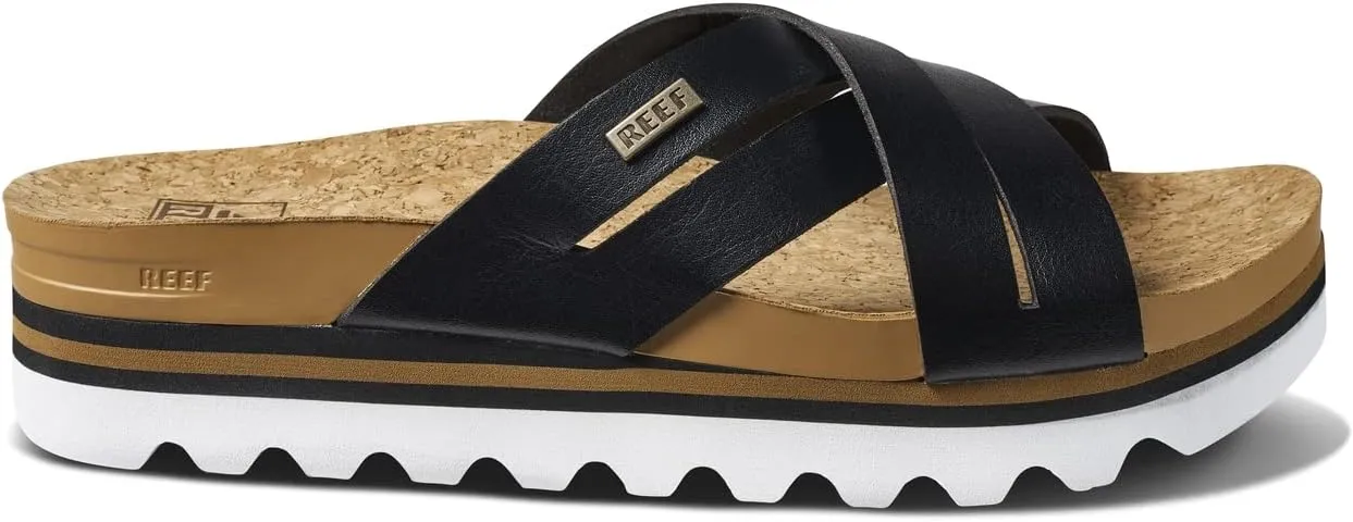 REEF Cushion Bloom Hi Women's Platform Fashion Sandal, Vegan Leather X Strap, Arch Support and Heel Cupping