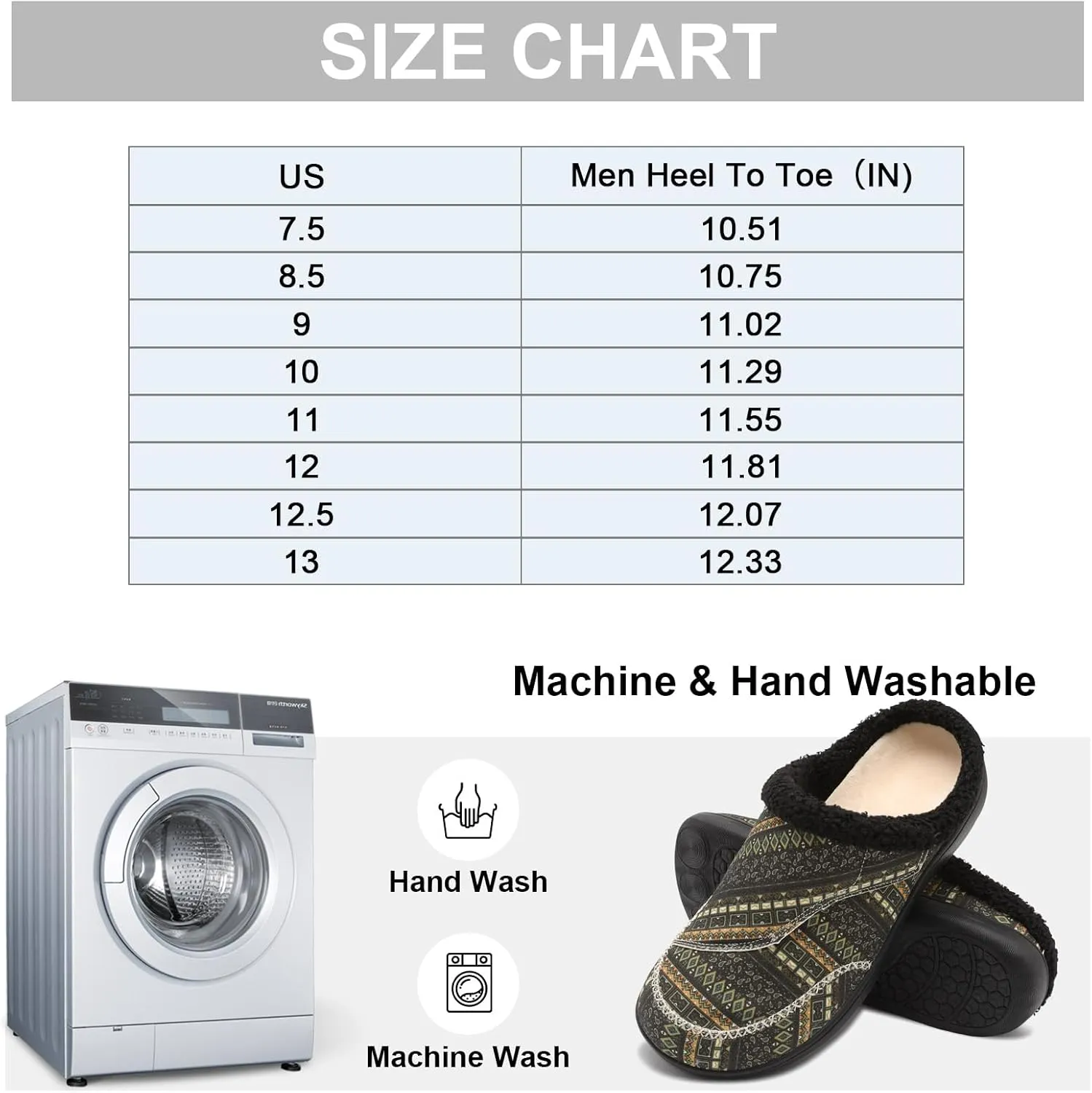 relxfeet Mens Slippers Adjustable Diabetic Shoes Wide Toe Box House Slippers Indoor Outdoor Slip On Warm Clogs for Swollen Feet