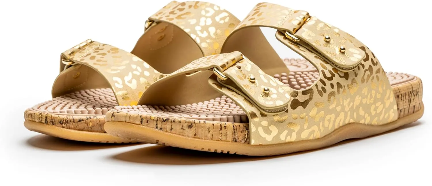 Revs Premium Reflexology & Acupressure Massage Sandals, Adjustable Strap, Cushion Comfort, Arch Support.