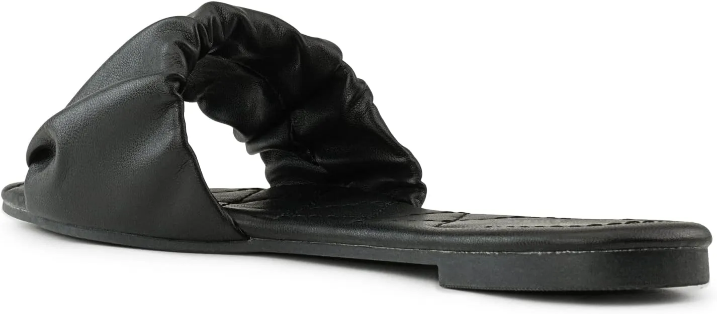 RF ROOM OF FASHION Women's Open Square Toe Trendy Slide Sandals