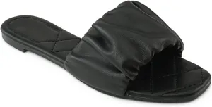 RF ROOM OF FASHION Women's Open Square Toe Trendy Slide Sandals