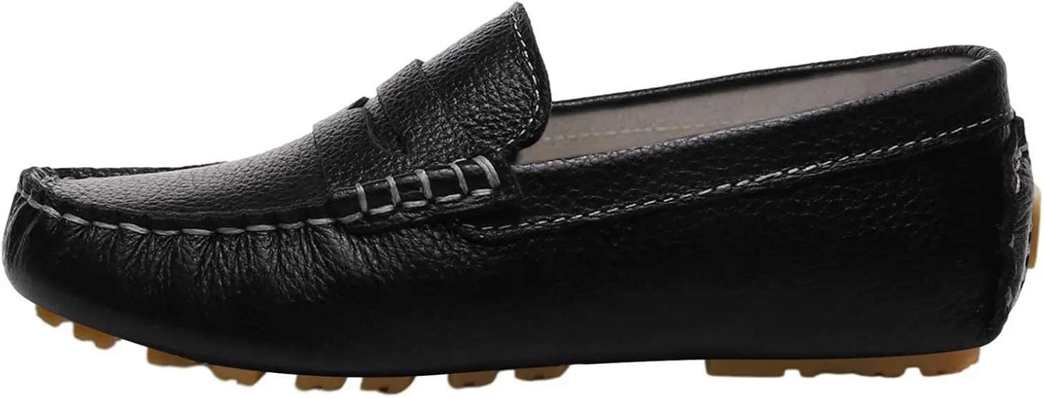 rismart Boys Girls Loafer Flats Slip-On Comfort School Casual Dress Shoes
