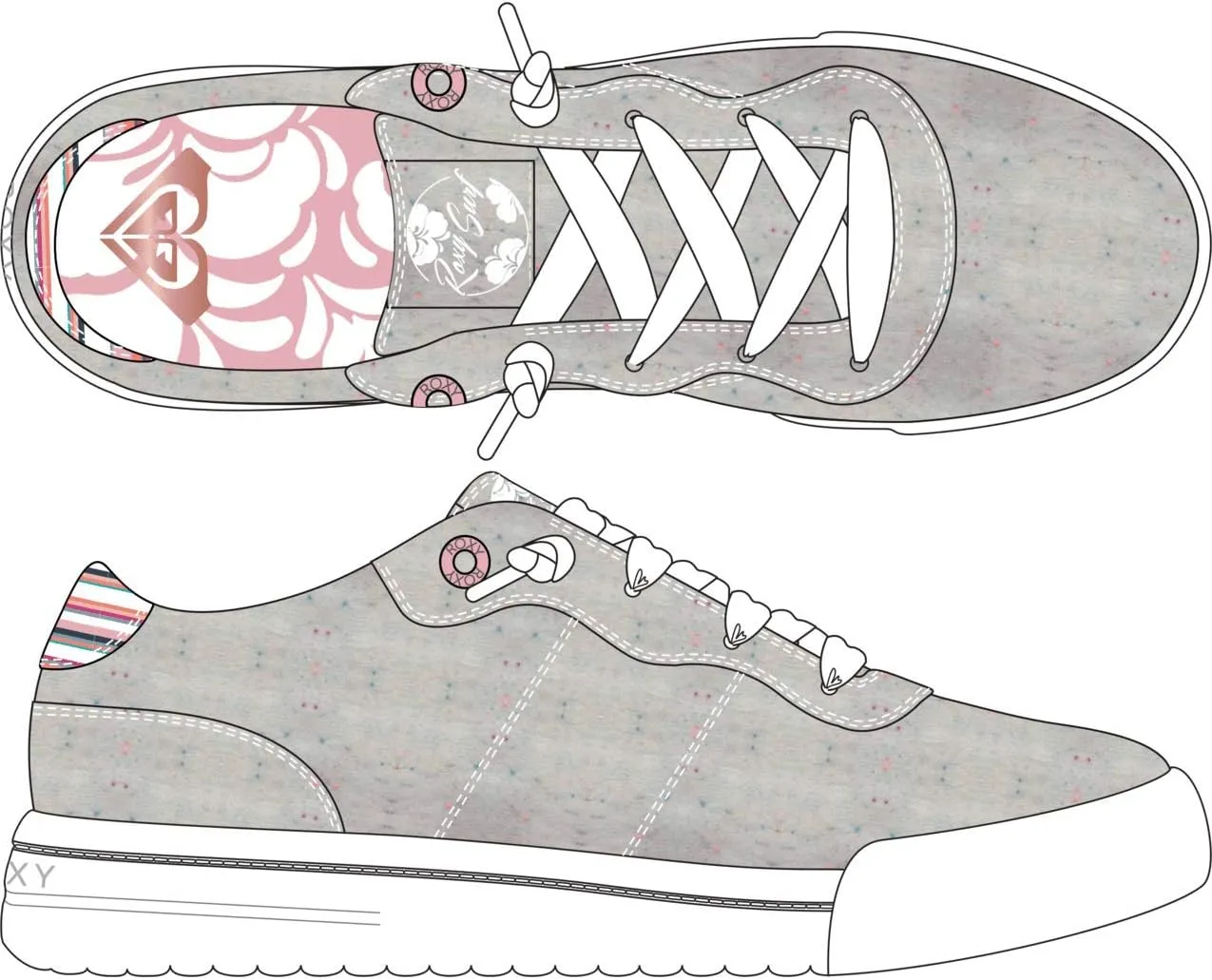 Roxy Girl's Cannon Slip on Sneaker Shoe