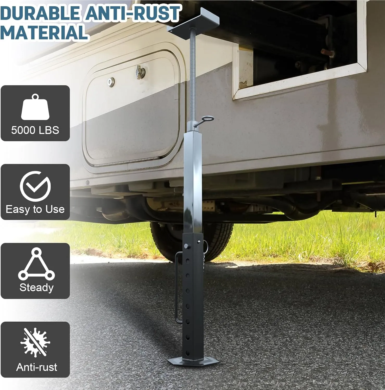 RV Slide Out Support Jacks Adjustable from 15'' to 35'', Universal Heavy-Duty Camper Stabilizer Jacks for RV Travel 5th Wheel, Up to 5000 LBS Capacity (2 Pcs)