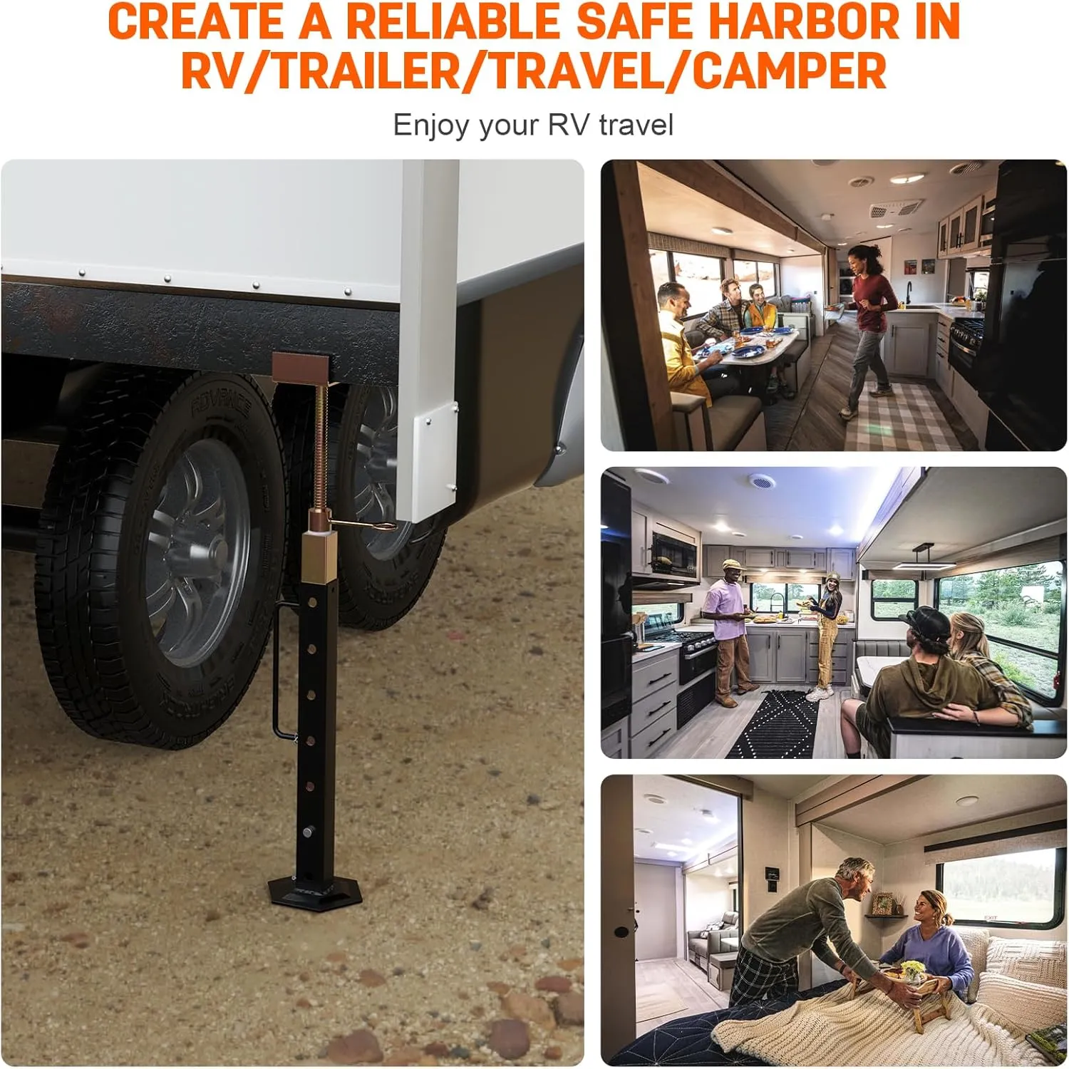 RV Slide Out Supports Stabilizer Jacks 2 Pcs Heavy Duty Rust Resistant Steel Adjustable from 19'' to 47'' for 5th Wheel 5000 lbs Capacity, Camper Supports Stabilizer Jack Stand