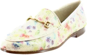 Sam Edelman Loraine Sunflower Multi Almond Toe Slip On Heeled Dress Wide Loafers