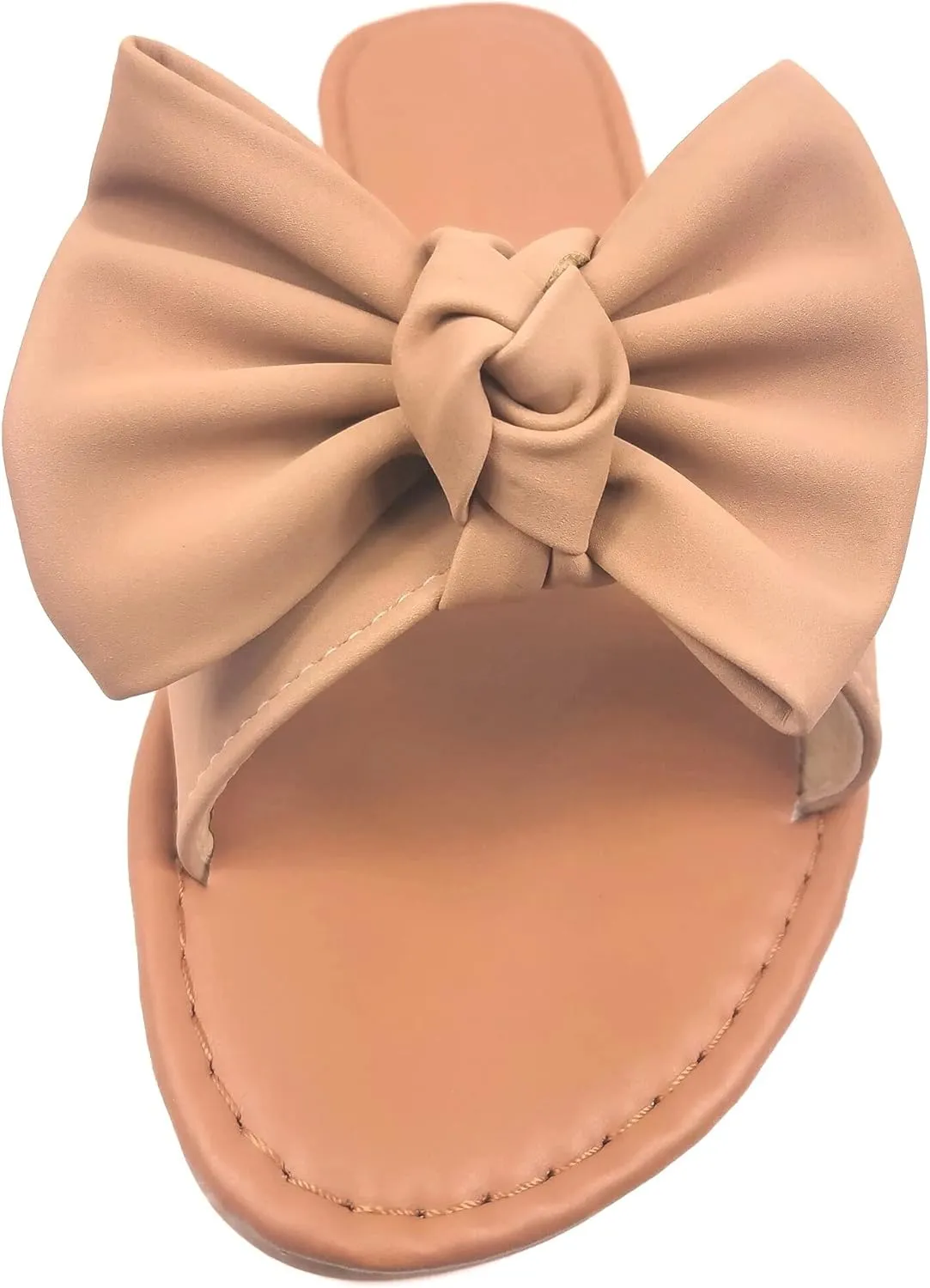 SAMANTHA Sandals Slip On Slide Flat with Twist Knot Bow