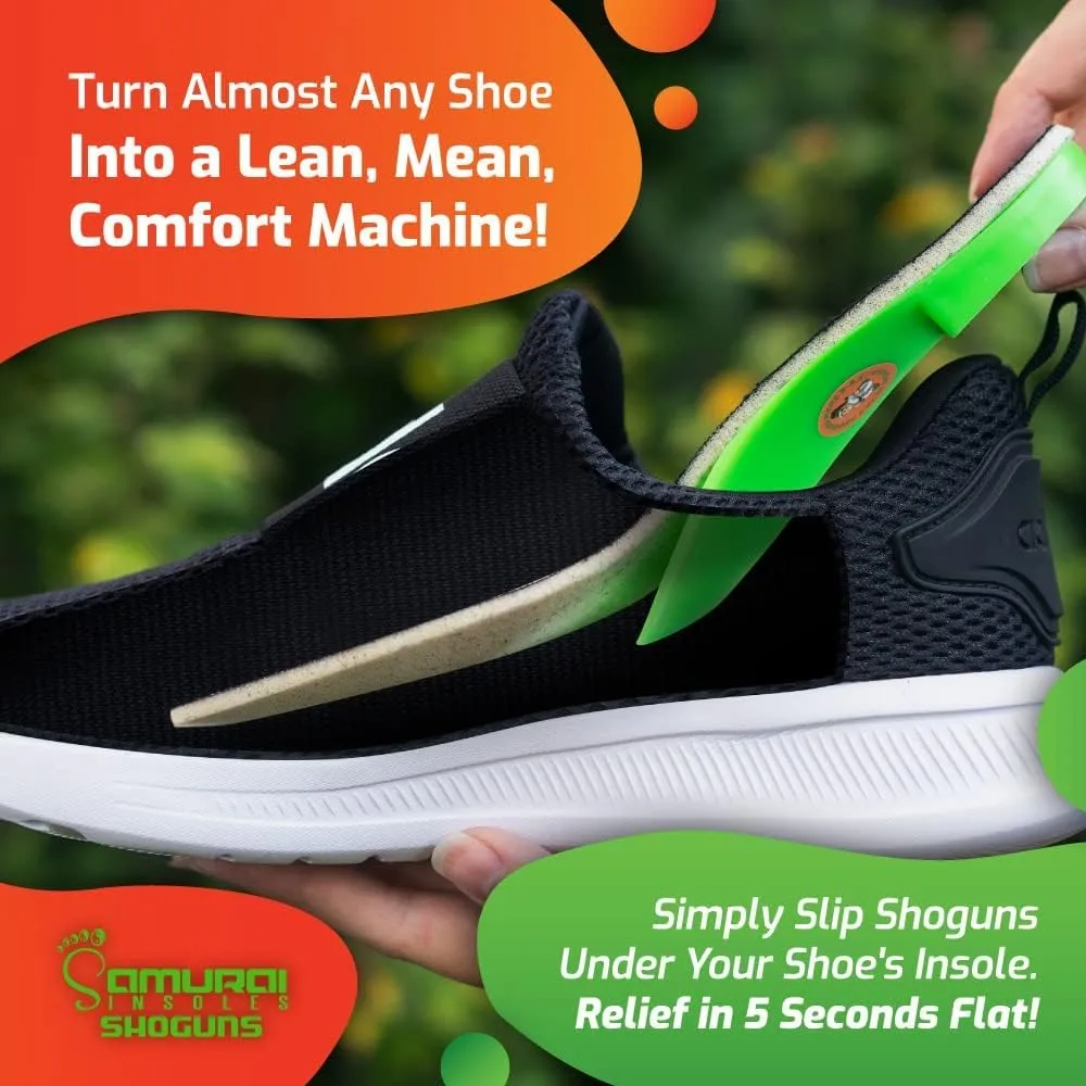 Samurai Insoles Shoguns Plantar Fasciitis Relief Reinforced Arch Support Shoe Inserts for Men or Women - Podiatrist Designed, Orthotic Lab Made in The USA Women 10-10.5, Men 8-8.5