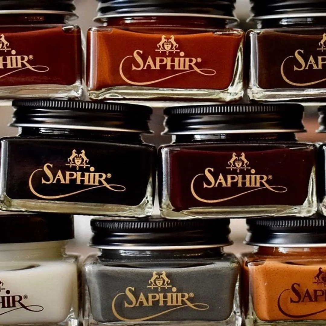 Saphir Medaille d'Or Pommadier Cream 75ml – Natural Cream Leather Shoe Polish, Leather Conditioner for Boots, Handbags
