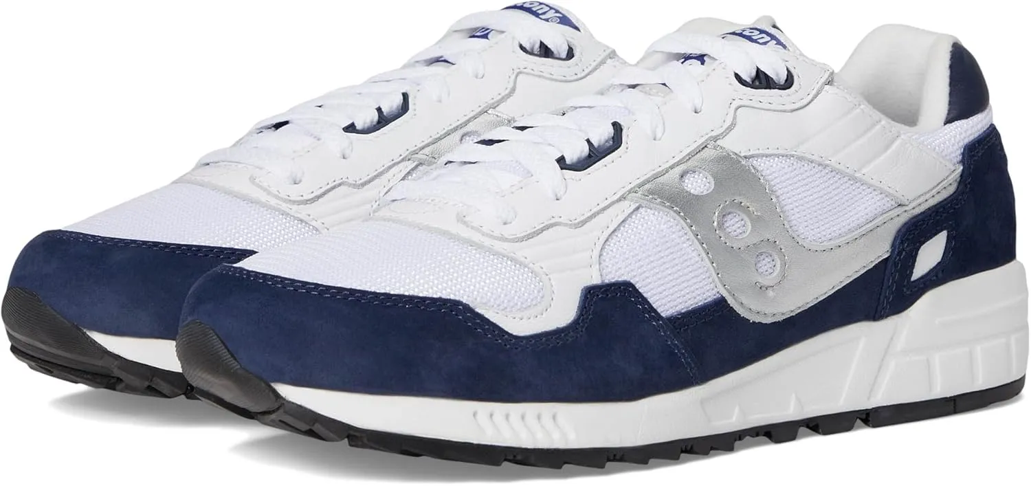 Saucony Unisex Shadow 5000 Sneaker, White/Navy/Silver, 12 US Men