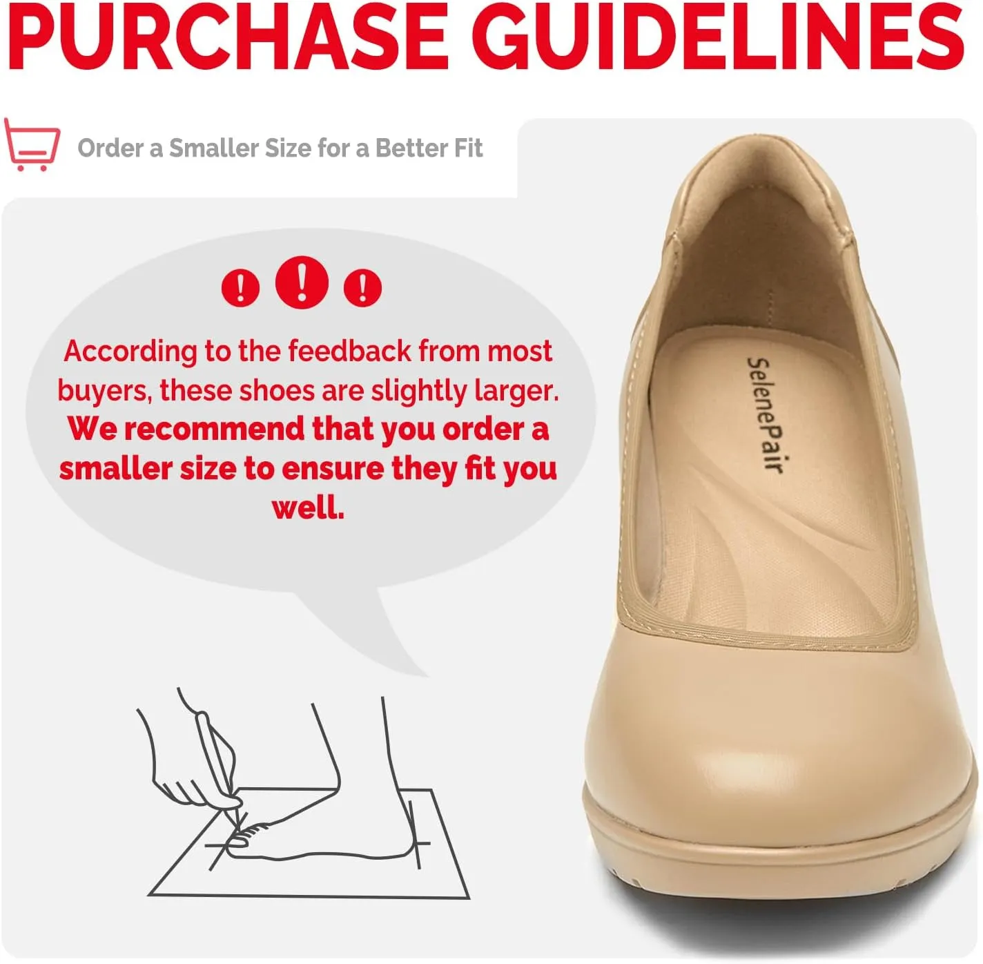 SelenePair Women's Chunky Low Block Heels Work Pumps Ladies Closed Round Toe Slip On Dress Wedding Shoe