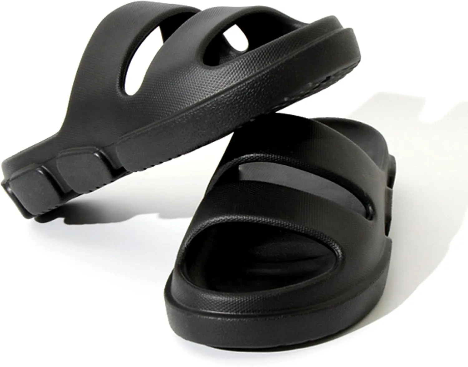 SHEYOUNG Slide Sandals for Women Indoor Outdoor, House Slippers for Woman, Non Slip Rubber Shower Slides, Two Strap Arch Support Sandals