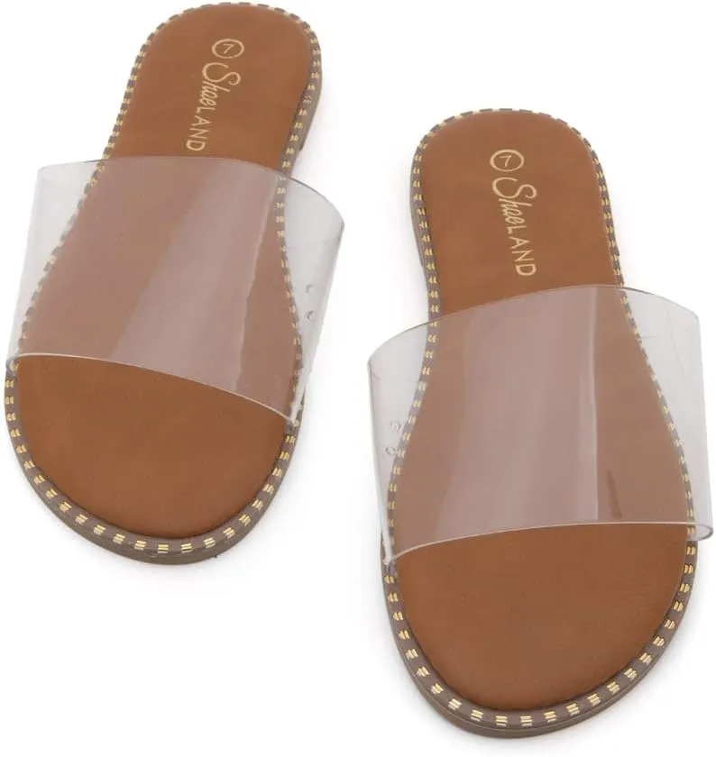Shoe Land Women’s Flat Sandals 2025 – Comfortable Slide Sandals with Cushioned Footbed | Dressy Open Toe Summer Sandals for Beach, Travel & Everyday