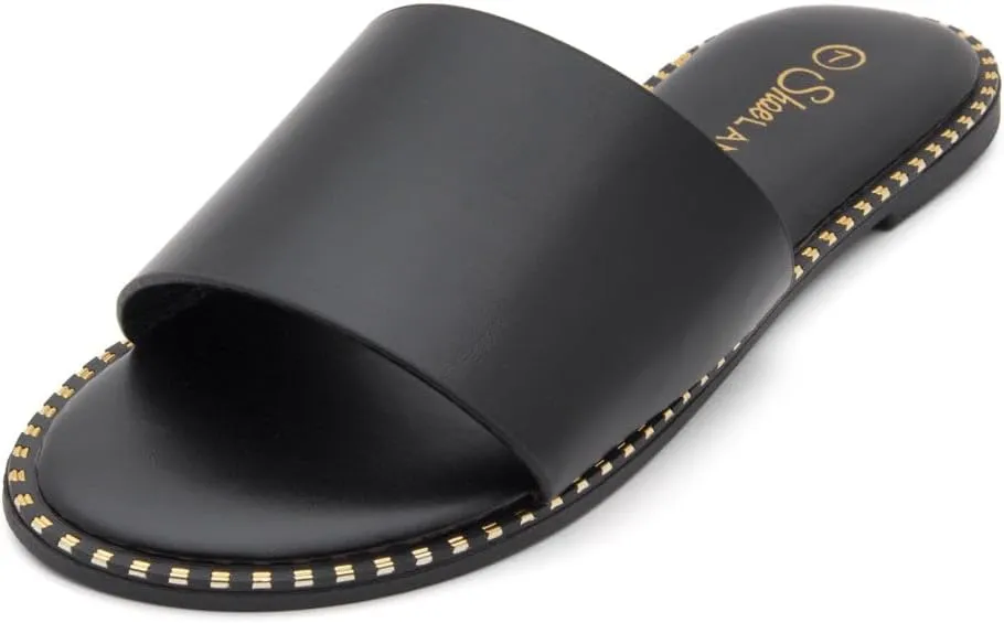 Shoe Land Women’s Flat Sandals 2025 – Comfortable Slide Sandals with Cushioned Footbed | Dressy Open Toe Summer Sandals for Beach, Travel & Everyday