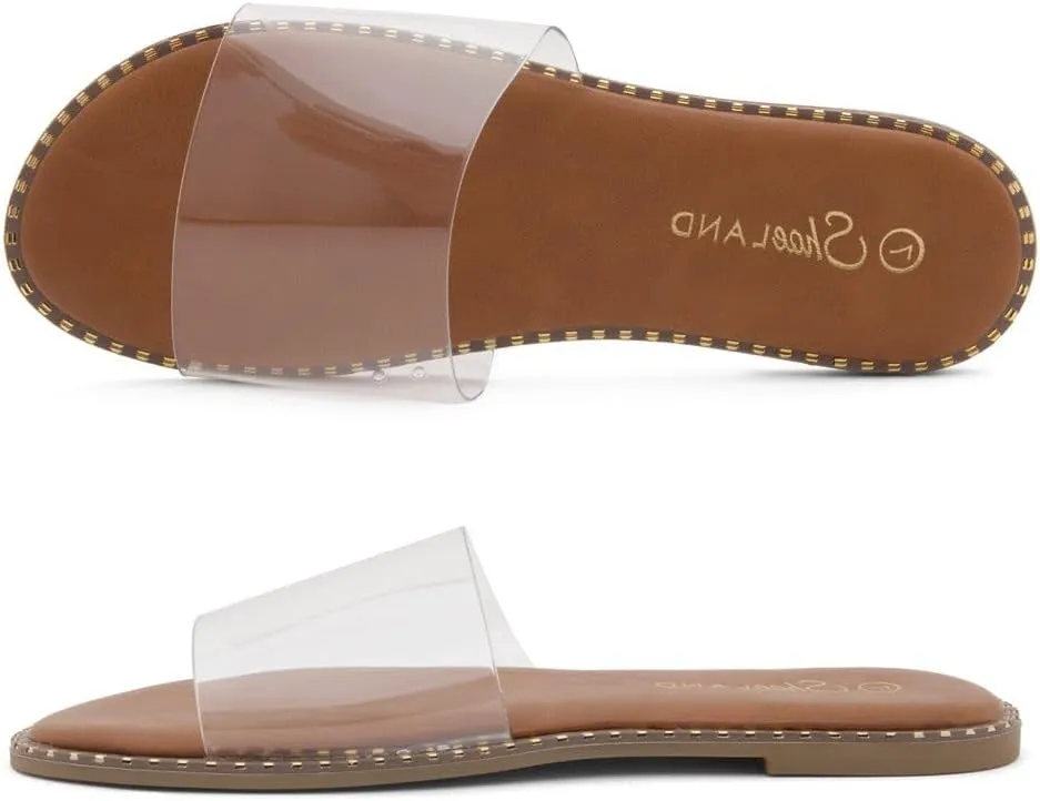 Shoe Land Women’s Flat Sandals 2025 – Comfortable Slide Sandals with Cushioned Footbed | Dressy Open Toe Summer Sandals for Beach, Travel & Everyday