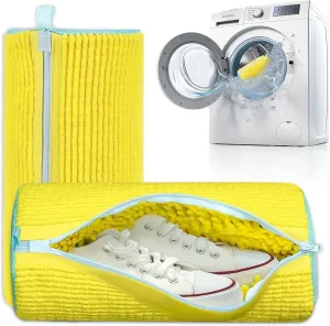 Shoe Washing Machine Bag - 2 Pcs Set - Resuable Shoe Bag for Washing Machine and Dryer - 360° Wrap Shoe Washing Bag for Sneakers, Boots & Delicate Footwear
