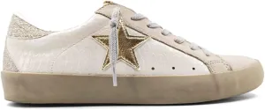 Shu Shop Womens Paula Print Lace Up Sneakers Shoes Casual - Off White