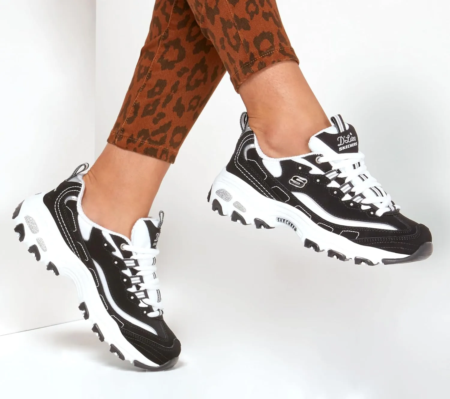 Skechers Women's D'Lites Fresh Start Memory Foam Lace-up Sneaker Fashion