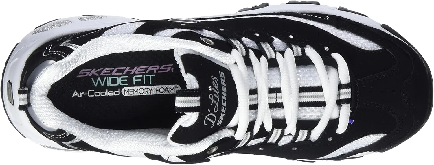 Skechers Women's D'Lites Fresh Start Memory Foam Lace-up Sneaker Fashion