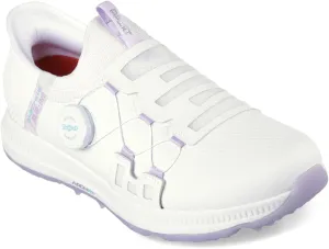 Skechers Women's Go Elite 5 Arch Fit Waterproof Slip in Golf Shoe Sneaker, White/Lavender, 8
