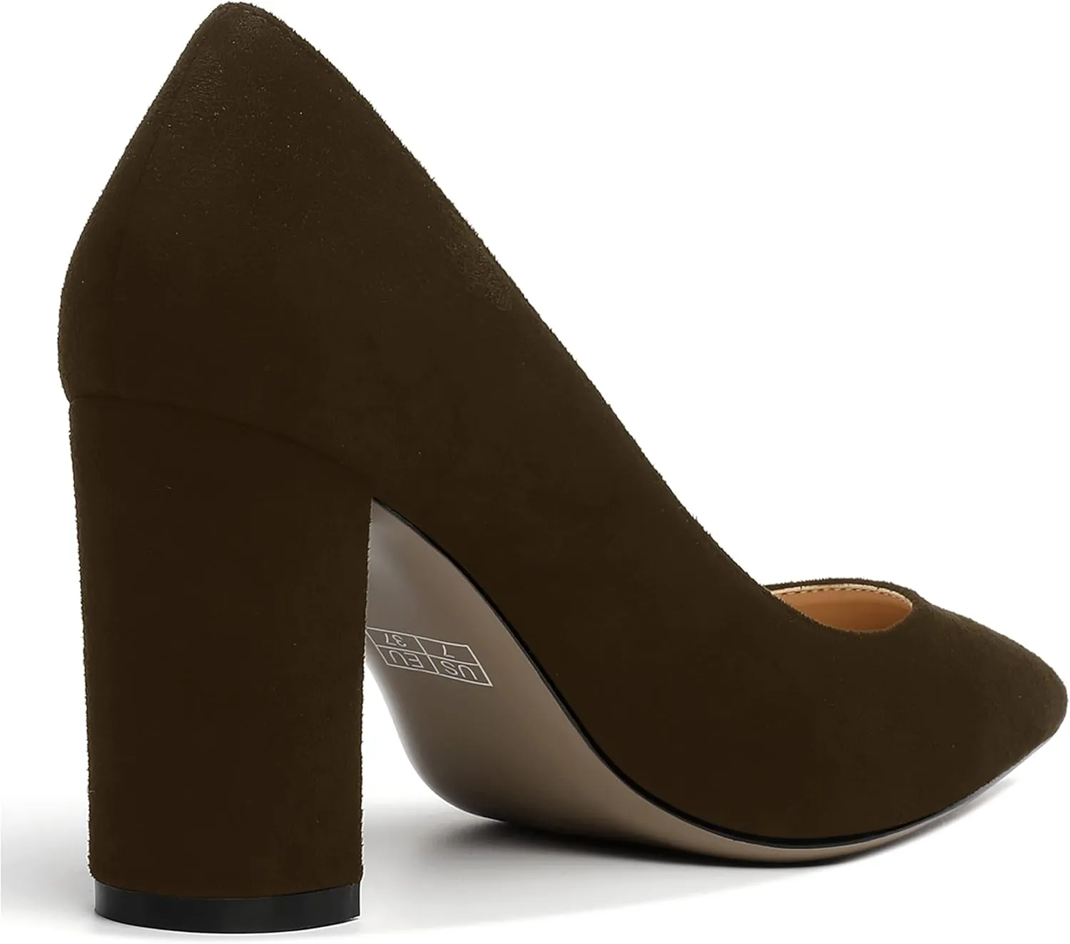 SKYSTERRY Womens Pointed Toe Solid Patent Sexy Wedding Slip On Block High Heel Pumps Shoes 3.3 Inch