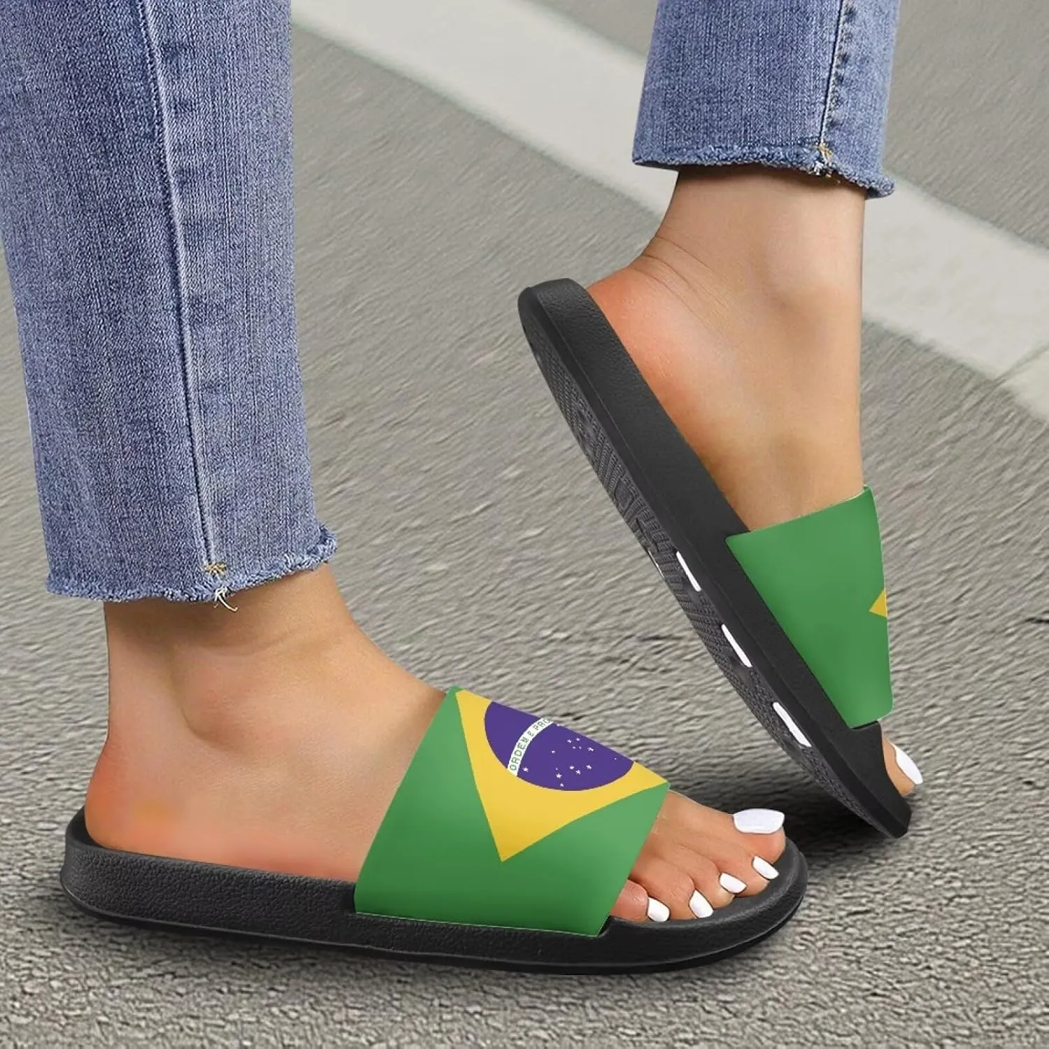 Slides & Slippers for Women & Men Casual Pool Sandals Open Toe Shower Shoes Summer Footwear Gift for Family Friends