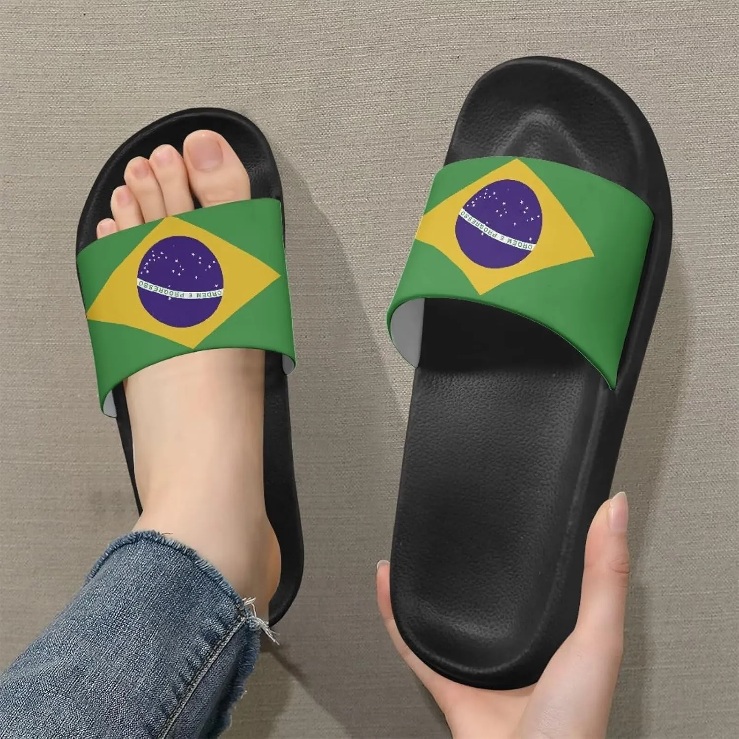 Slides & Slippers for Women & Men Casual Pool Sandals Open Toe Shower Shoes Summer Footwear Gift for Family Friends
