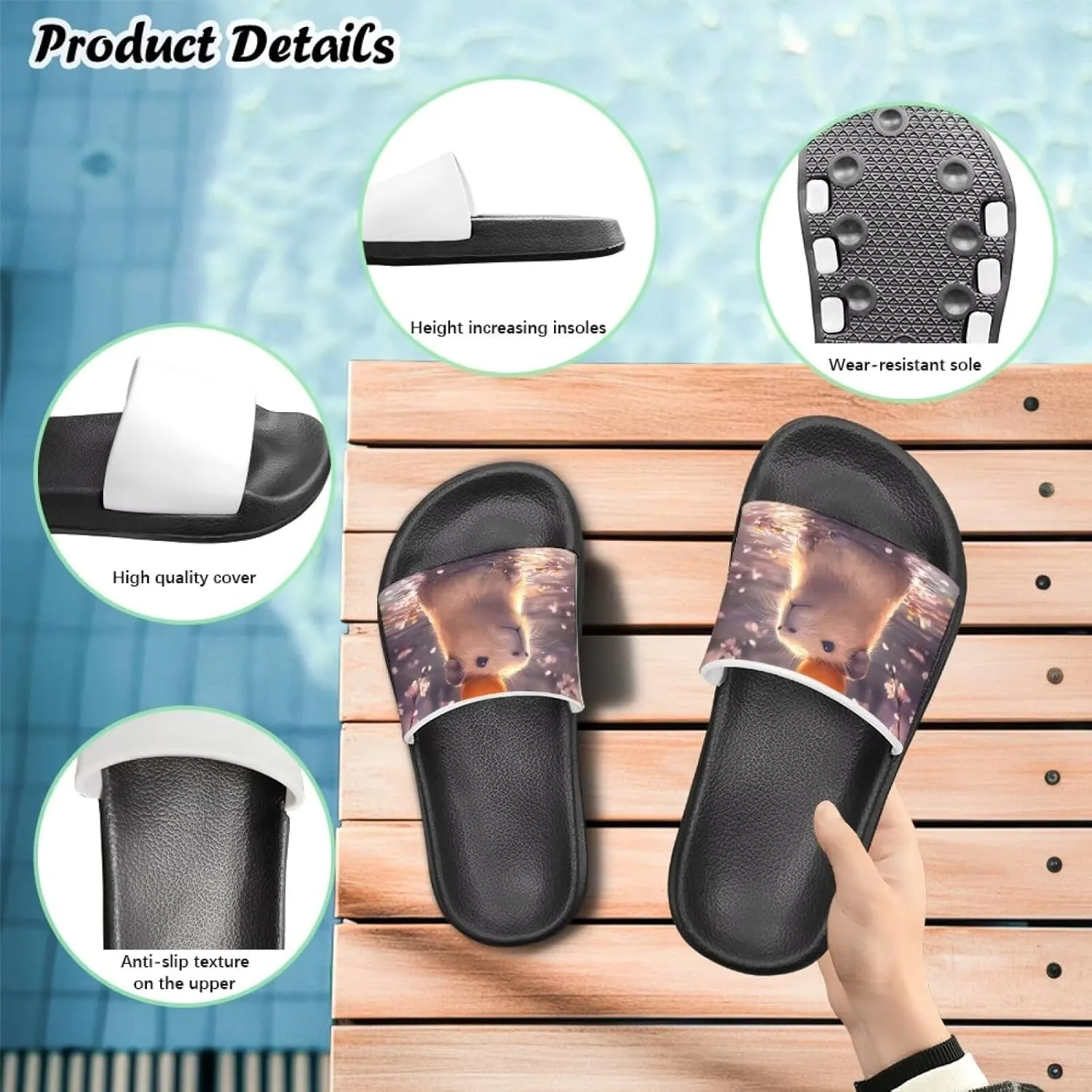 Slides for Boys Girls Quick Drying Kids Slides Sandals Non-Slip
