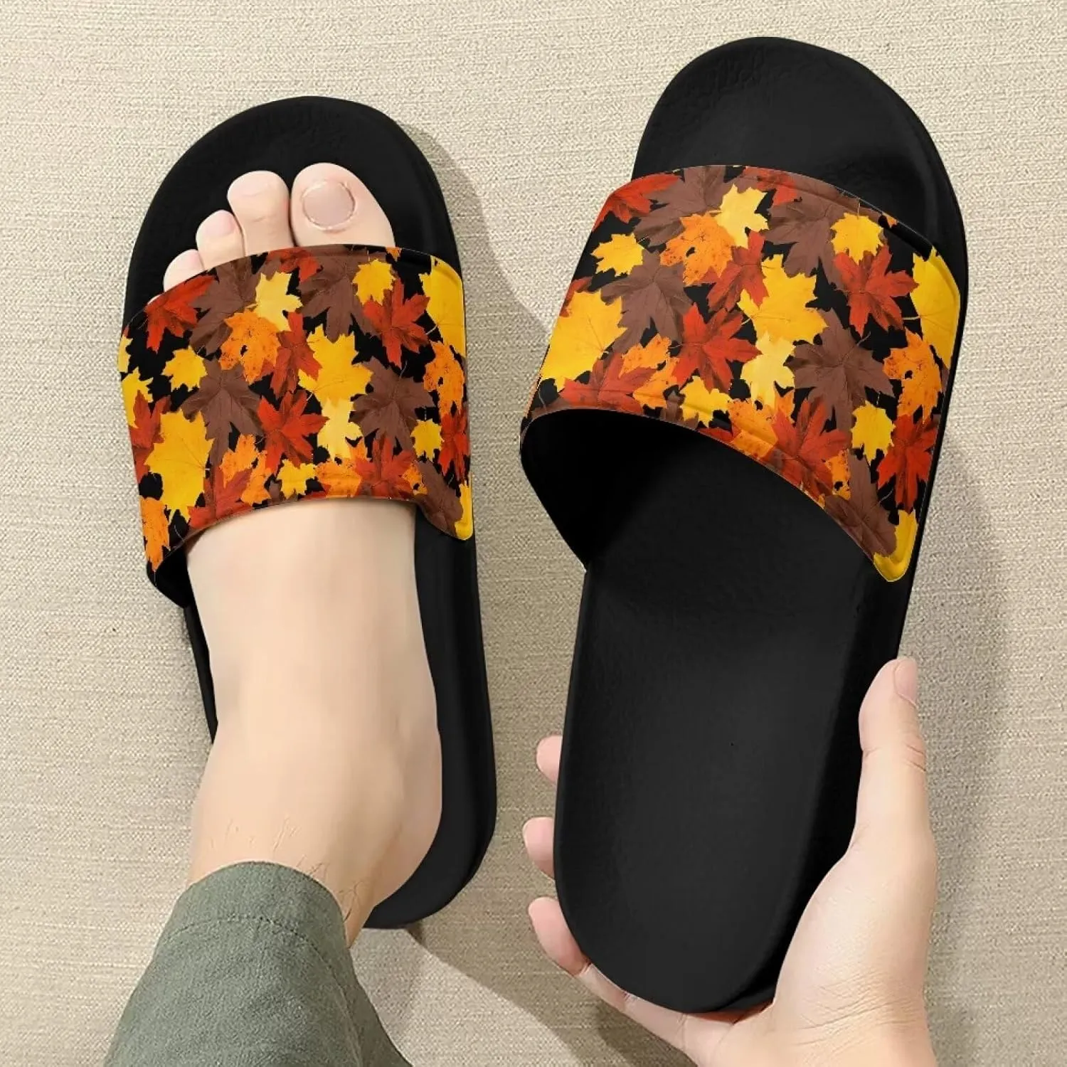 Slides Sandals for Women Slip On Flat Sandals Open Toe Comfort Beach Sandals Slippers
