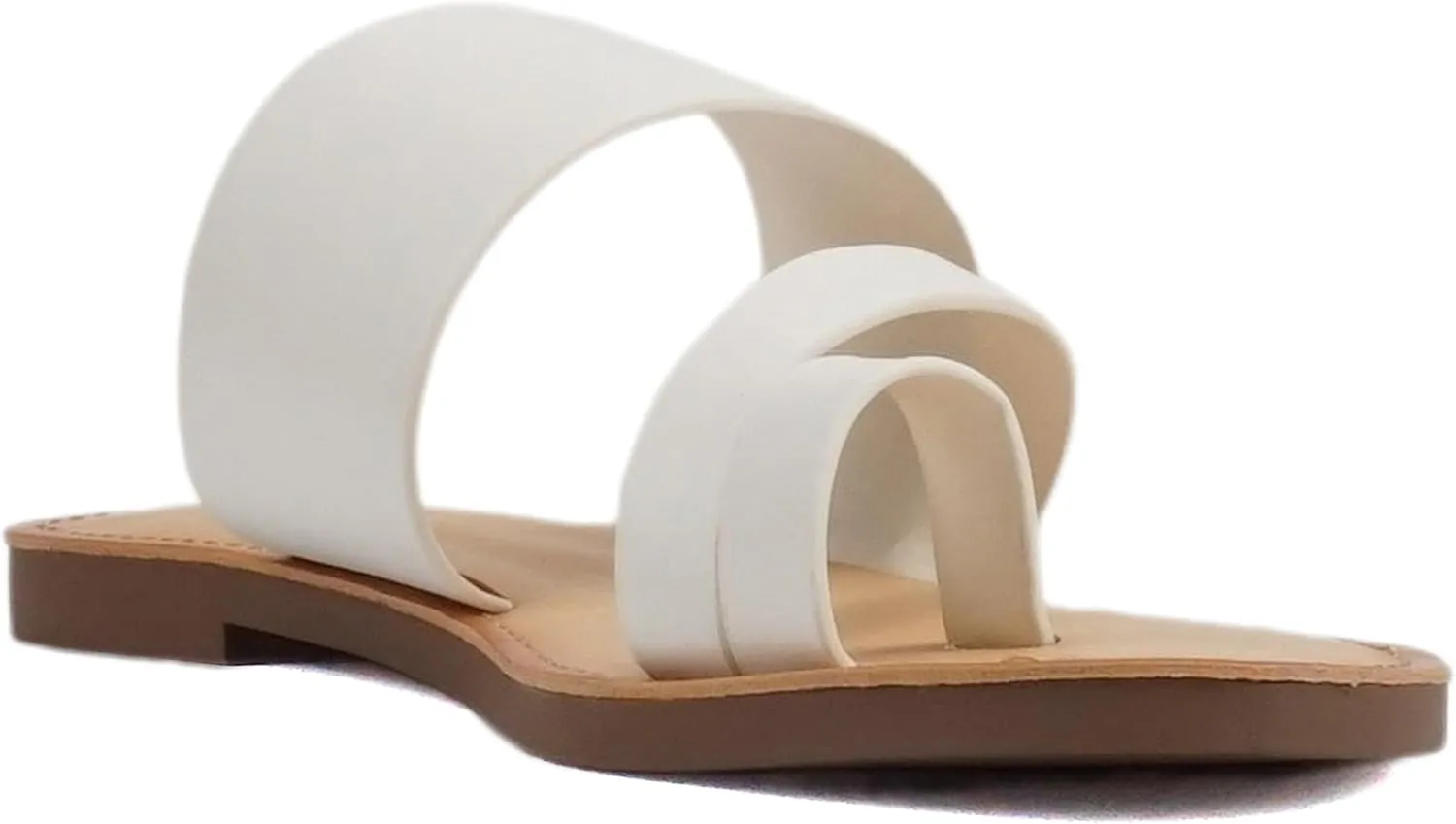 Soda Joan Womens Open Toe Slip On Flip Flop Sandals