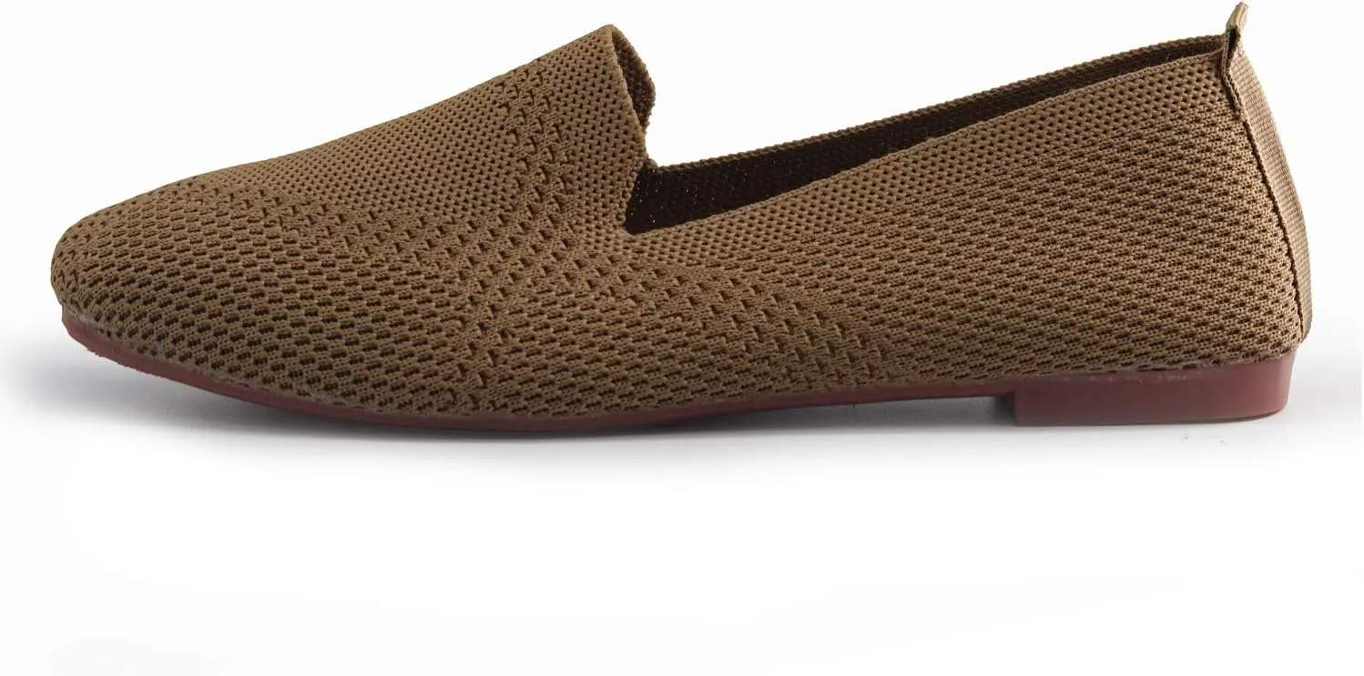 SOFMUO Women's Flats Shoes Knitted Lightweight Casual Slip On Loafers Soft Comfort Breathable Mesh Work Ballet Shoes…