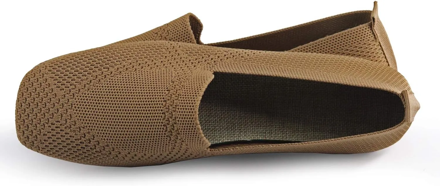 SOFMUO Women's Flats Shoes Knitted Lightweight Casual Slip On Loafers Soft Comfort Breathable Mesh Work Ballet Shoes…