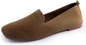 SOFMUO Women's Flats Shoes Knitted Lightweight Casual Slip On Loafers Soft Comfort Breathable Mesh Work Ballet Shoes…